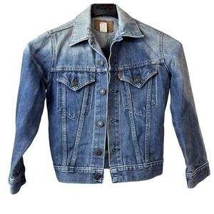 Levi's 70s denim jacket Size 14 Youth USA Type III trucker 70705 Orange Tab